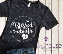 Load image into Gallery viewer, Blessed Abuela Shirt, Cute Personalized Grandma, Mima, Mom, Lela, Any Color