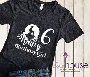 Mermaid Birthday Shirt Personalized, Cute Any Name or Age, Pick any Color