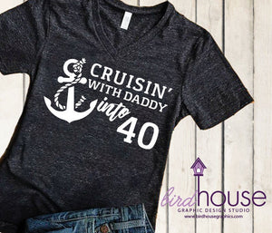 Cruisin' With Any Name into Birthday Cruise Shirt, Cute Custom Group Tees, Any Color