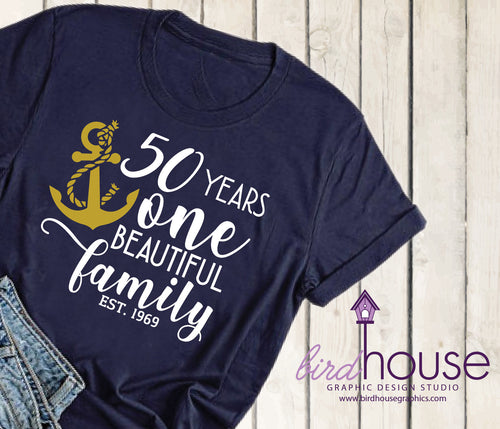 50 Years, Beautiful Family, Anniversary Cruise Group Shirt Any Year Custom, Personalized