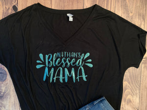 Blessed Mama Personalized Shirt, Cute Mom Shirt for First Mother's Day, Any Color, or Style
