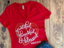 Load image into Gallery viewer, Grateful Thankful Blessed Abuela Mom Mama Grandma Shirt Personalized - Customize Colors Thanksgiving