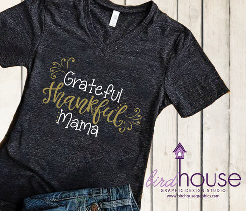 Grateful Thankful Mama Personalized Shirt Abuela Grandma Aunt Mom Mommy Thanksgiving