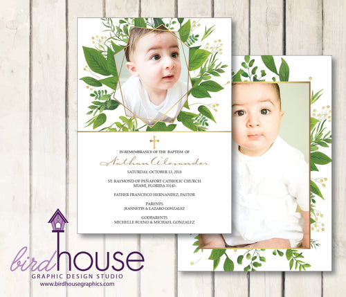 Baptism First Communion Religious Remembrance Card Invitation Personalized Digital