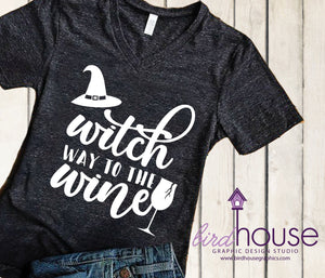 Witch Way to the Wine Halloween Funny Shirt