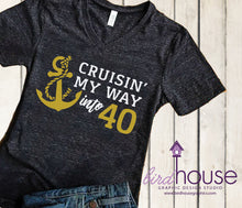 Load image into Gallery viewer, Cruisin&#39; my way into Any Age Shirt, Cute Cruise Birthday Shirts, Cruising Custom Any Color