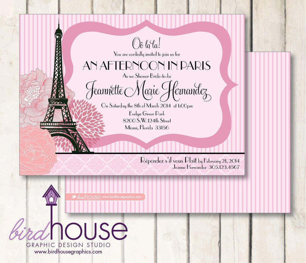 Paris Shower Party Invitation Printable