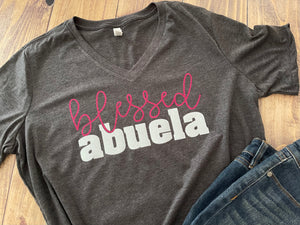 Blessed Abuela, Cute Gift for Grandma, Mom, Mama, Any Name any Color