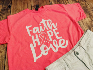 Faith Hope Love Breast Cancer Awareness Shirt, Pink Ribbon Month October