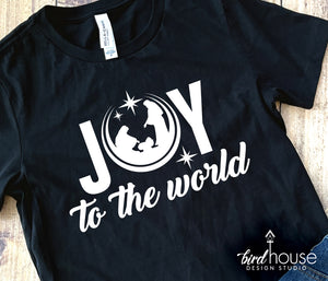 JOY TO THE WORLD True Story Nativity Christmas Shirt, Jesus is the reason for the season graphic tee