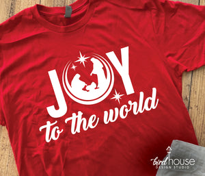 JOY TO THE WORLD True Story Nativity Christmas Shirt, Jesus is the reason for the season graphic tee
