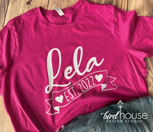 Load image into Gallery viewer, Lela Personalized Shirt with Est Year, Lala, Grandma Mom Mama Mommy, Personalized, grandma, mothers day birthday gift