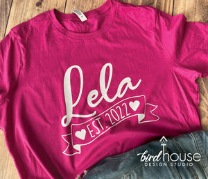 Lela Personalized Shirt with Est Year, Lala, Grandma Mom Mama Mommy, Personalized, grandma, mothers day birthday gift