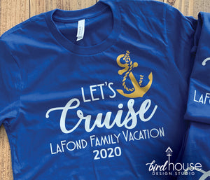 Let's Cruise Family Shirt, Cute Anchor Group Matching Tees, Personalized