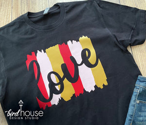 love brush strokes metallic shirt for valentines day