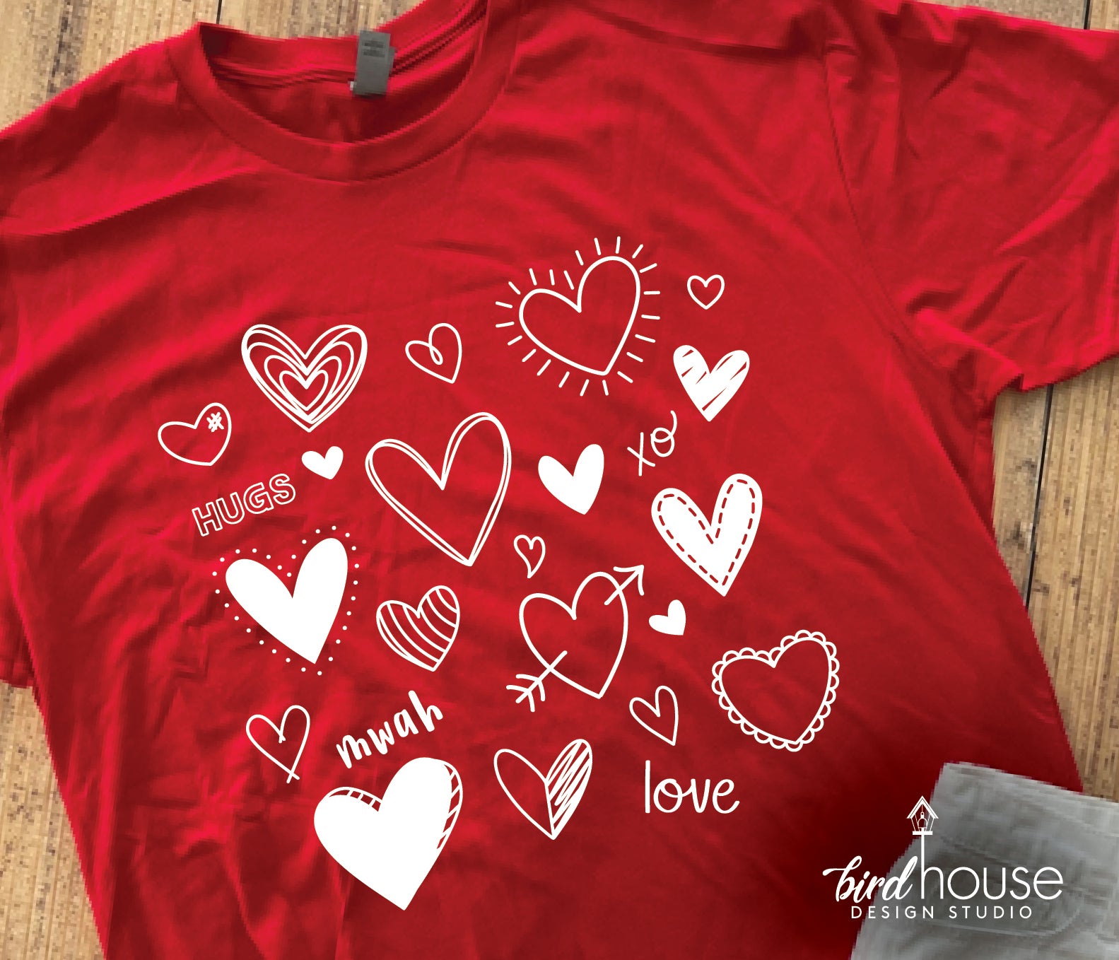 Design Haus Gallery Heart Filled with Love Graphic T-Shirt, Valentine's Day Gift, Modern Heart Design, Happy Valentine's Day Shirt, Red Valentine's Day Shirt M