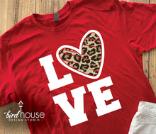 Load image into Gallery viewer, LOVE with Animal Print Heart Shirt, Leopard or Zebra Print, obsessed valentines day shirts