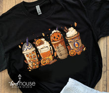Load image into Gallery viewer, Pumpkin Spice Latte Shirt, Cute Fall Coffee Graphic tee, hoodie, sweatshirt, halloween tees