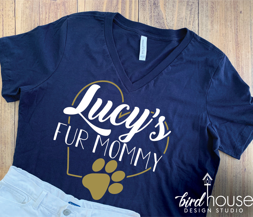 Personalized Fur Mommy Shirt, Paw Print