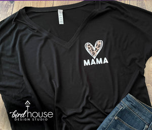 Mama Leopard Print Heart Shirt, Any Name, Mom, Grandma, Abuela, Tia, Cute Mother's Day Gift