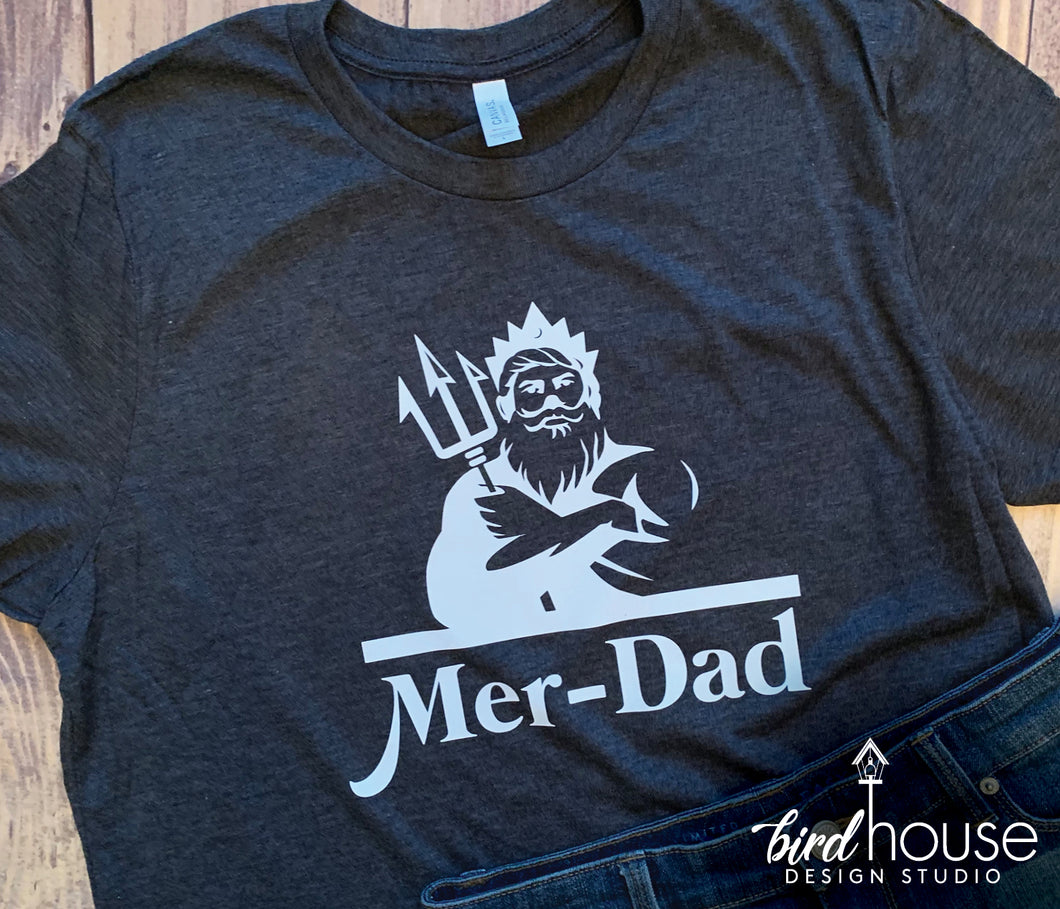Mer Dad Mermaid Birthday Shirt, Matching Family Tees, Father, Daddy, Grandpa, Uncle, Brother