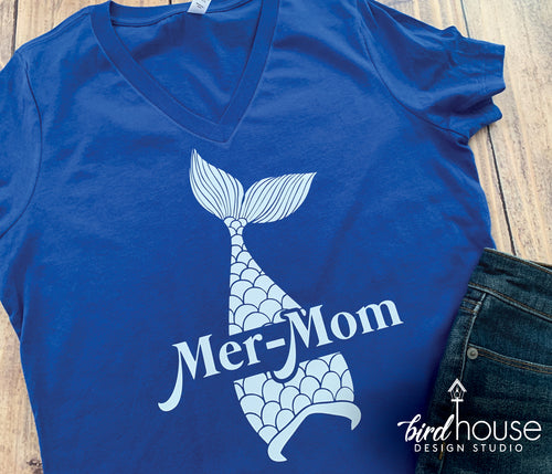 Mer-Mom Mermaid Birthday Shirt Family Mom, Cute Personalized Shirt For Party