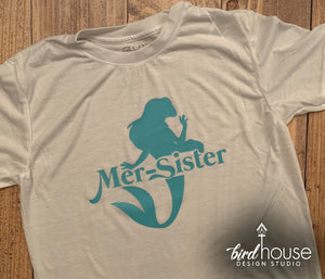 Mer Sister, Mermaid Birthday Shirt, Family Matching Tees, Personalized, Any Name