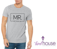 Mr. Established Date, Personalized, Cute Wedding Shirt Gift Bride Groom