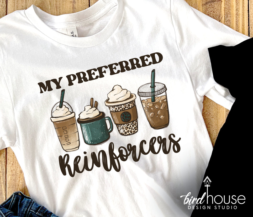 My Preferred Reinforcers Leopard Print Coffee Shirt, Cute Graphic Tee