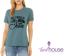 Load image into Gallery viewer, All I need is Coffe Wine and Jesus, Cute Religious Shirt, Bible Quotes, Christian Catholic Mom Gift