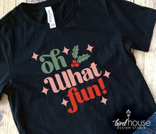 Load image into Gallery viewer, Oh what fun Holly Jolly Babe Shirt, Cute Christmas Graphic Tee, Holiday pajama pjs party shirts, matching family friends brunch shirts