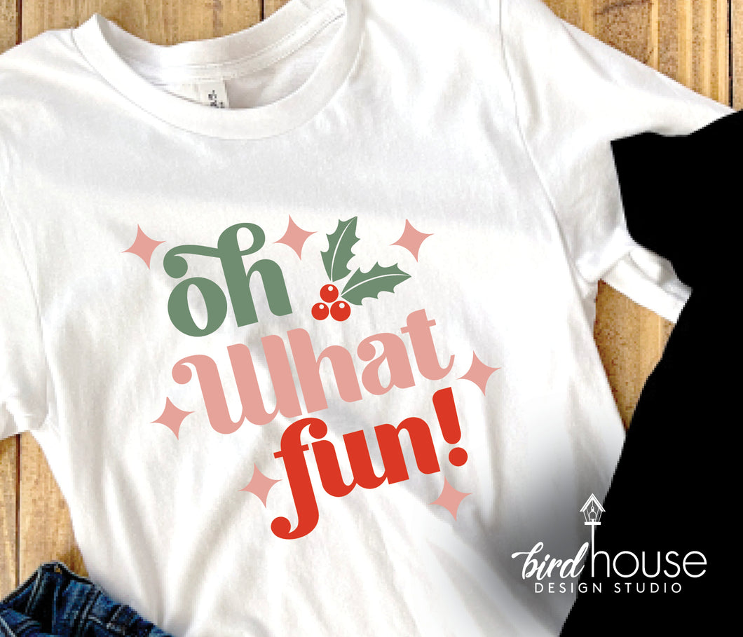 Oh what fun Holly Jolly Babe Shirt, Cute Christmas Graphic Tee, Holiday pajama pjs party shirts, matching family friends brunch shirts