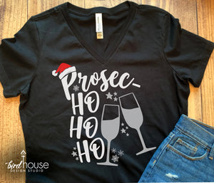 Prosec Ho Ho Ho Christmas Shirt, Prosecco wine cute pajamas girls