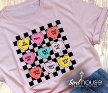 Load image into Gallery viewer, Cute Retro Conversation Hearts Valentines Day Shirt, best day, xoxo