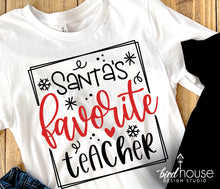 Load image into Gallery viewer, Santa&#39;s Favorite Teacher Shirt, Cute Christmas Graphic Tee