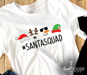 Christmas Crew Shirt, Cute Graphic Tee Santa Squad