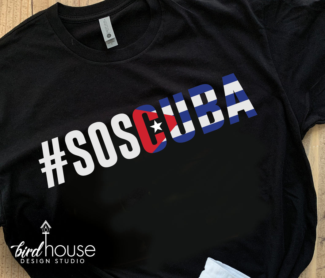 SOS Cuba Shirt, #soscuba, Cuban Flag - Vida y Patria, Freedom, Libertad para cuba