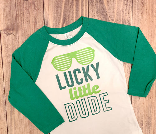 Lucky Little Dude, St. Patricks Day Shirt, Cute T-Shirt, Custom Design, School Dress down