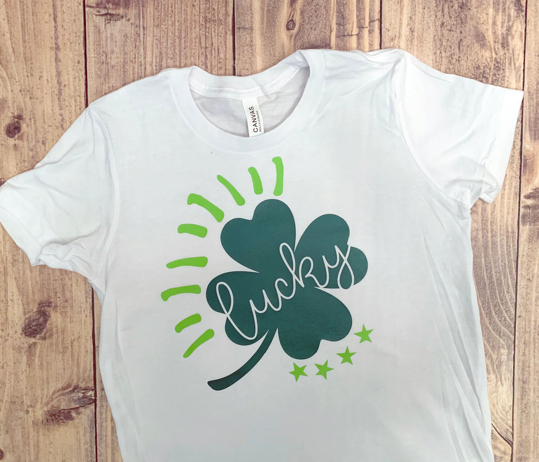 Lucky Clover, St. Patricks Day Shirt, Matte or Glitter Cute T-Shirt, C –  Birdhouse Design Studio, LLC