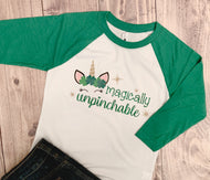 Magically Unpinchable, Unicorn Magic, St. Patricks Day Shirt, Glitter or Matte, Custom Design, School Dress down