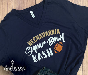 Super Bowl Sunday Bash Shirt, Personalized Any Name or Text, Football Any Color
