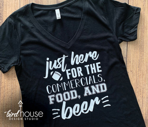 Just Here for the Commercials food & Drinks, Funny Super Bowl Football Shirt