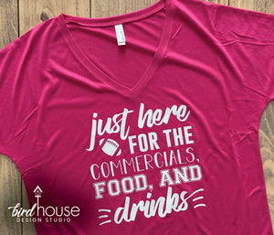 Just Here for the Commercials food & Drinks, Funny Super Bowl Football Shirt