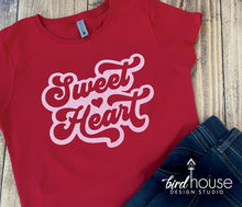 Load image into Gallery viewer, Sweet Heart Retro Shirt, Cute Valentines Day Graphic Tee, Custom and personalized holiday shirts for all ocassions