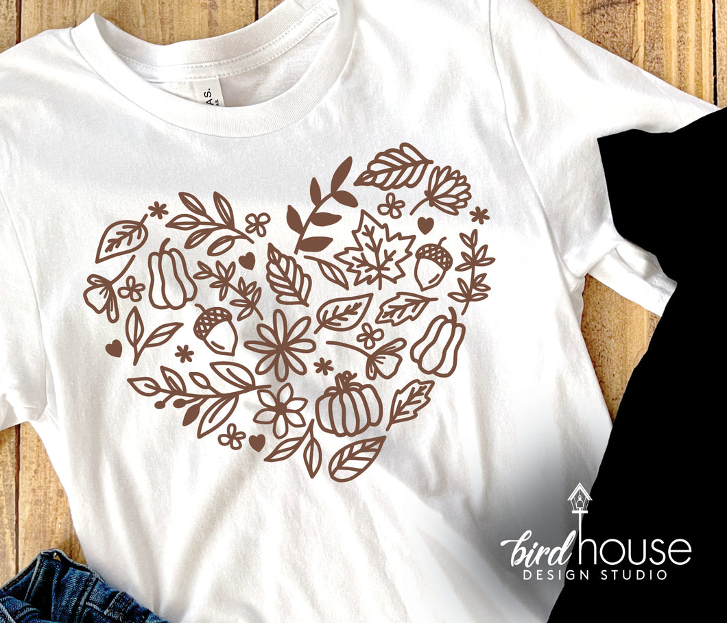 Heart Thanksgiving Pumpkins Icons Shirt, thankful grateful blessed graphic tee, fall shirts