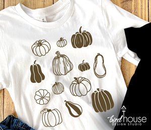 Pumpkins Thanksgiving Fall Shirt, cute minimalist graphic tee