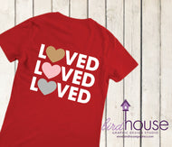 LOVED Glitter Heart, Cute shirts for Valentines Day School Dress Down