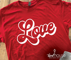 Love Retro Shirt, Cute Valentines Day Graphic Tee