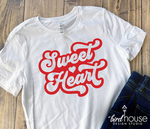 Sweet Heart Retro Shirt, Cute Valentines Day Graphic Tee