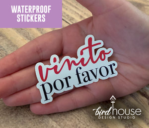 Vinito Porfavor, Cute Spanish Waterproof Sticker, Water Bottles, Laptop